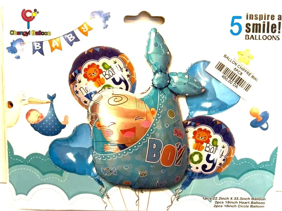 BALLON NAISSANCE 5PCS GARCON
