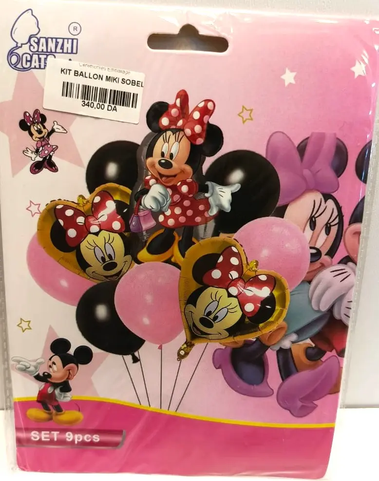 BALLON MIKI MINI MOUSE 9PCS