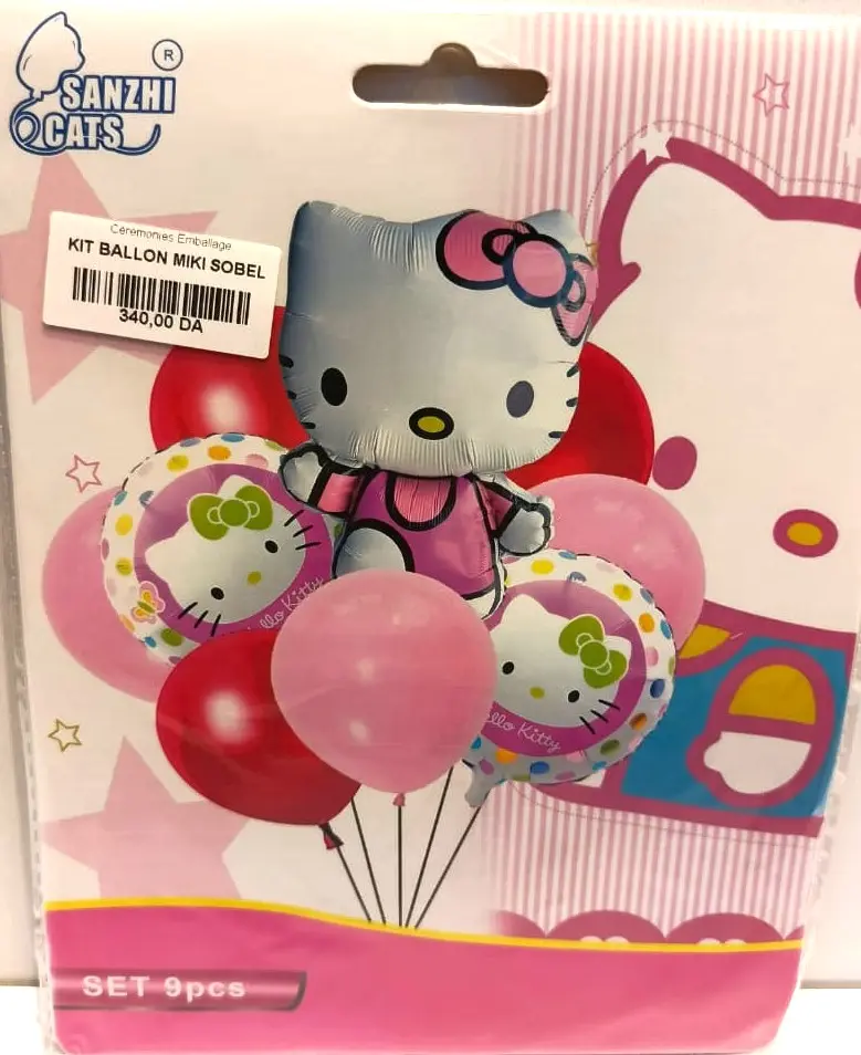 BALLON MIKI HELOO KITTY 9PCS