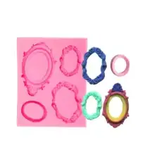 MOULE SILICONE PATE A SUCRE 4 CADRE OVAL