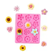 MOULE SILICONE PATE A SUCRE 12 FLEURS
