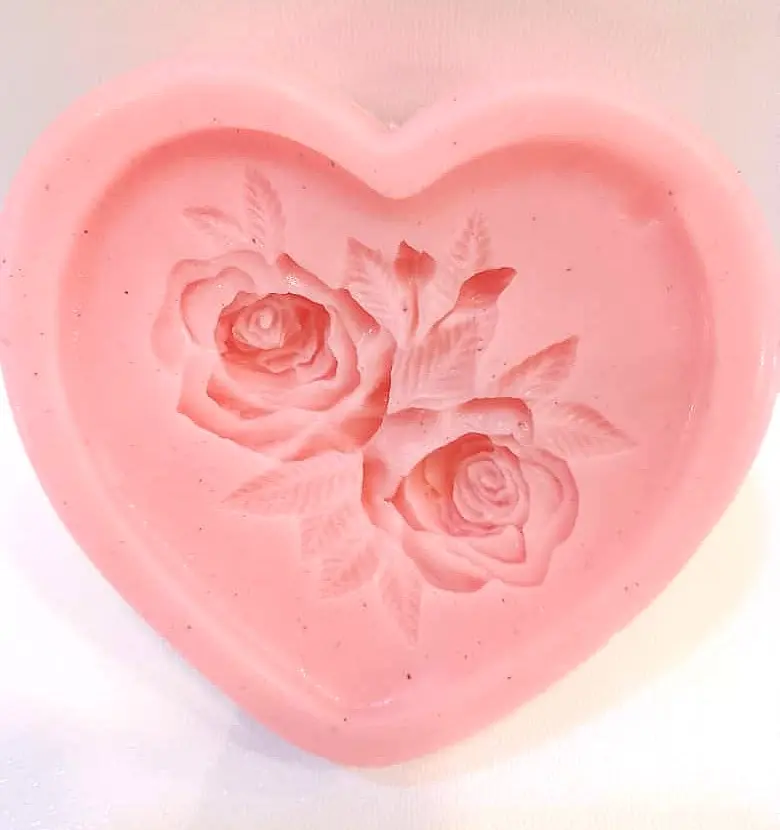 MOULE SILICONE PATE A SUCRE COEUR 2FLEURS