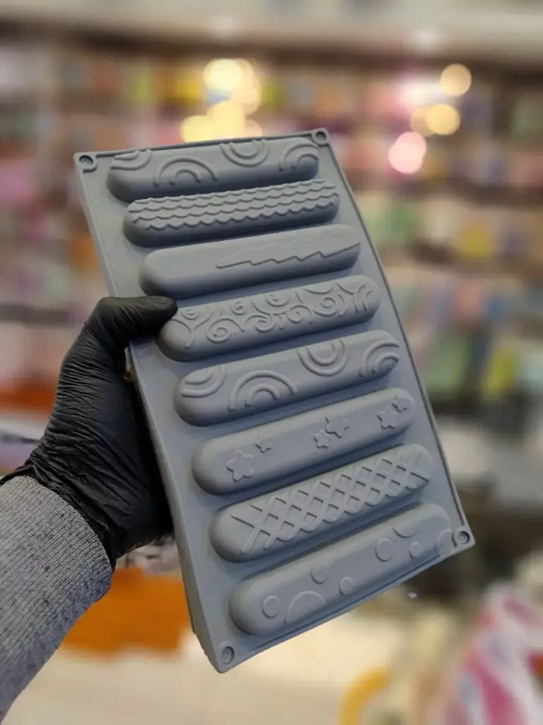 Moule Silicone Eclair Motif Gris 8Pcs