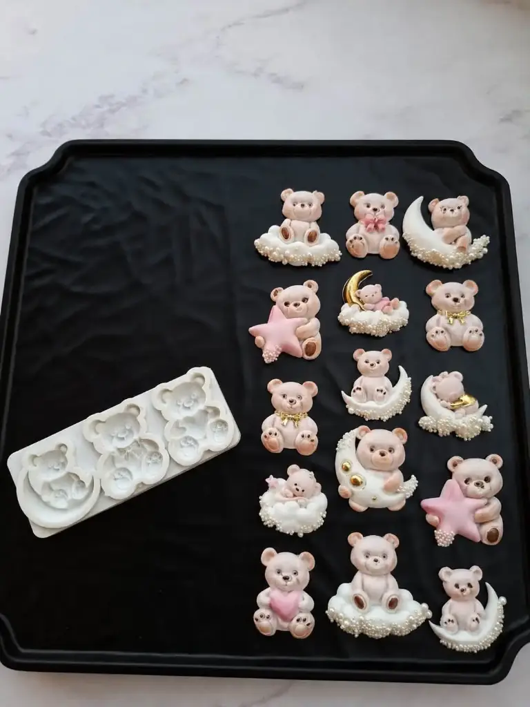 Moule Silicone Pate A Sucre Bebe Nounoursx3